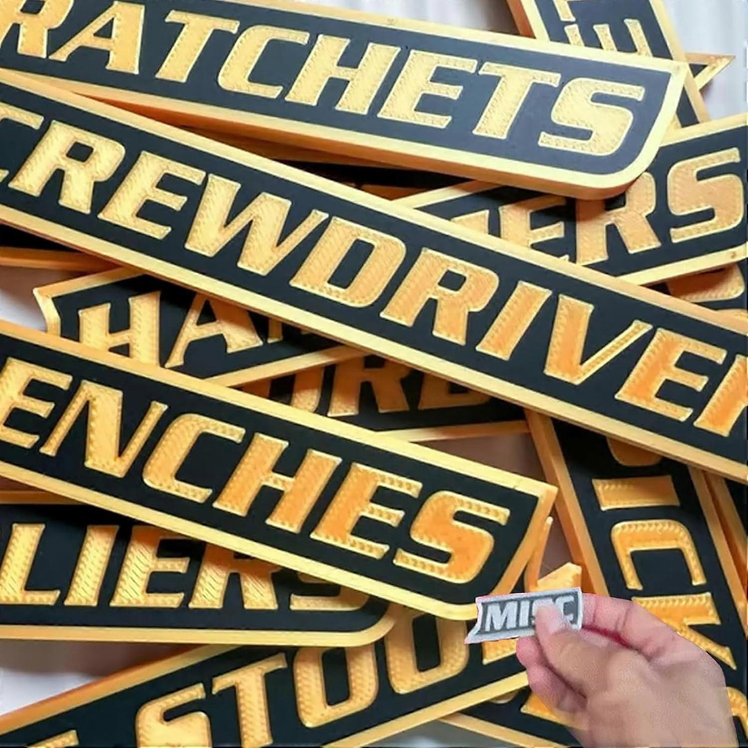 12-Pack Magnetic Toolbox Labels, 3D Printed, Easy-Read & Reusable, Compatible with Standard Toolboxes