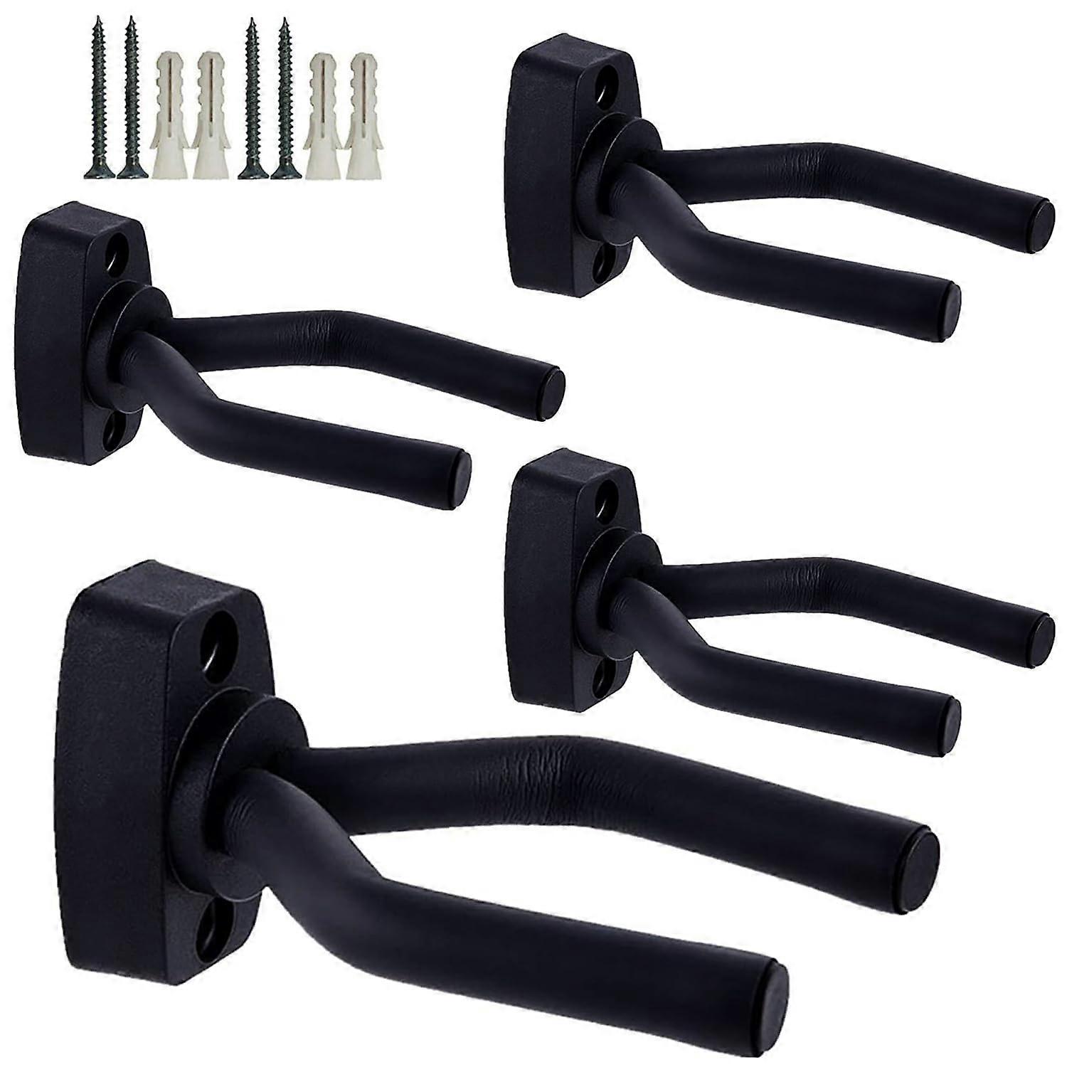 4pcs Guitar Wall Mount Hanger Set with Screws, Fits All String Instruments, SpaceSaving Storage