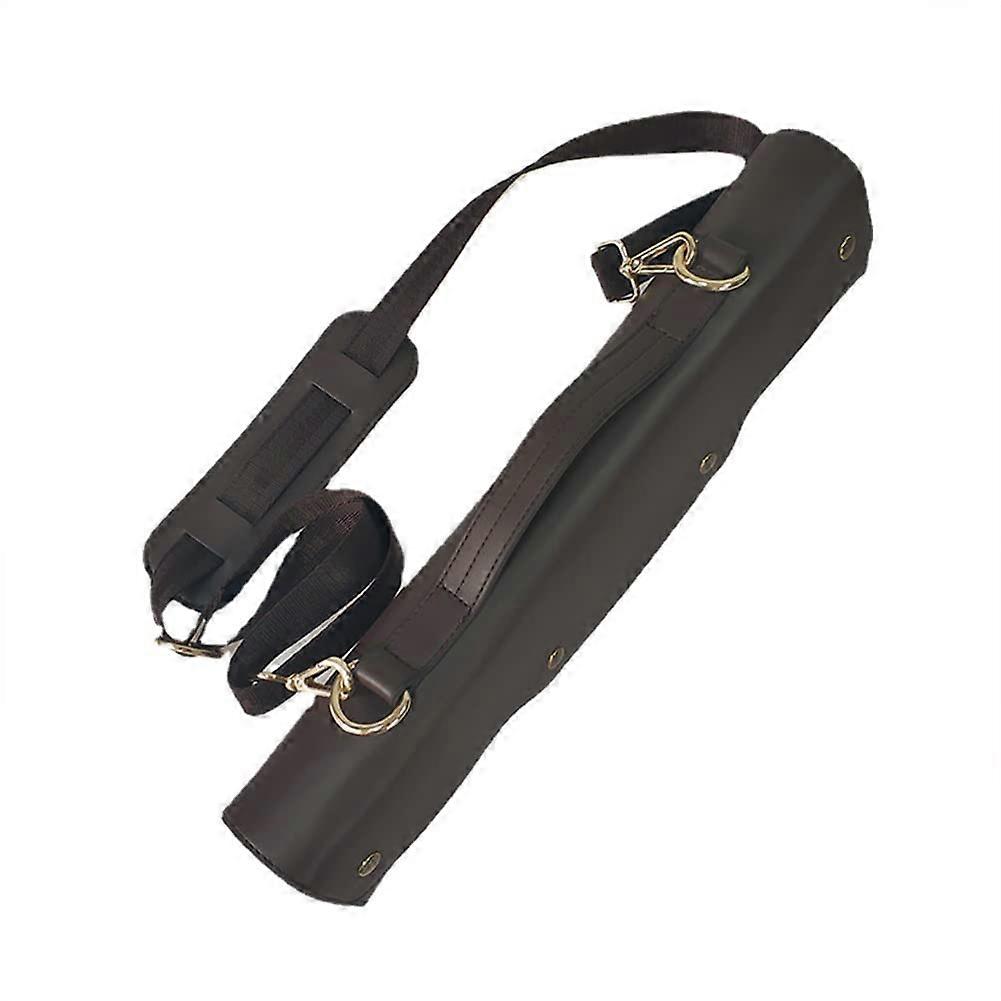 Brown Padded Flute Case with Adjustable Shoulder Strap and Multiple Accessory Pockets