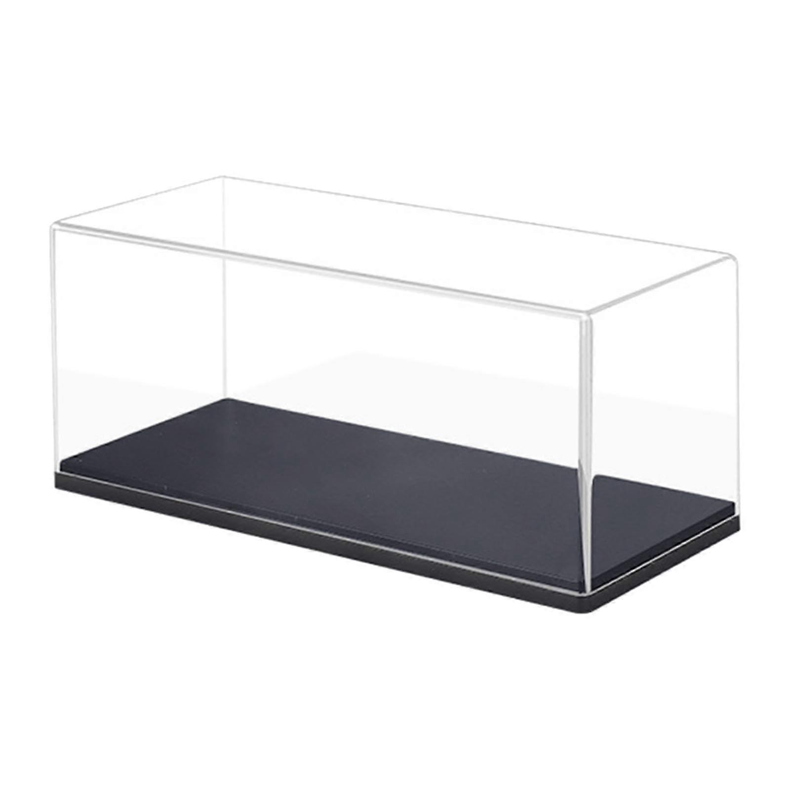Model Car Display Case 1:43 Scale Clear Acrylic Showcase with Black Base Dustproof Stackable