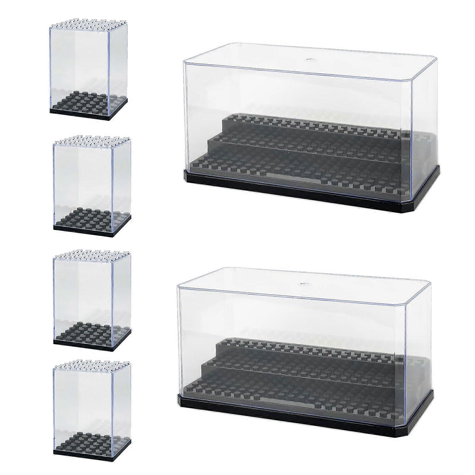 Display Case for  Minifigures Clear Dustproof Stackable Acrylic Box ThreeTier Design Fits Block Figures