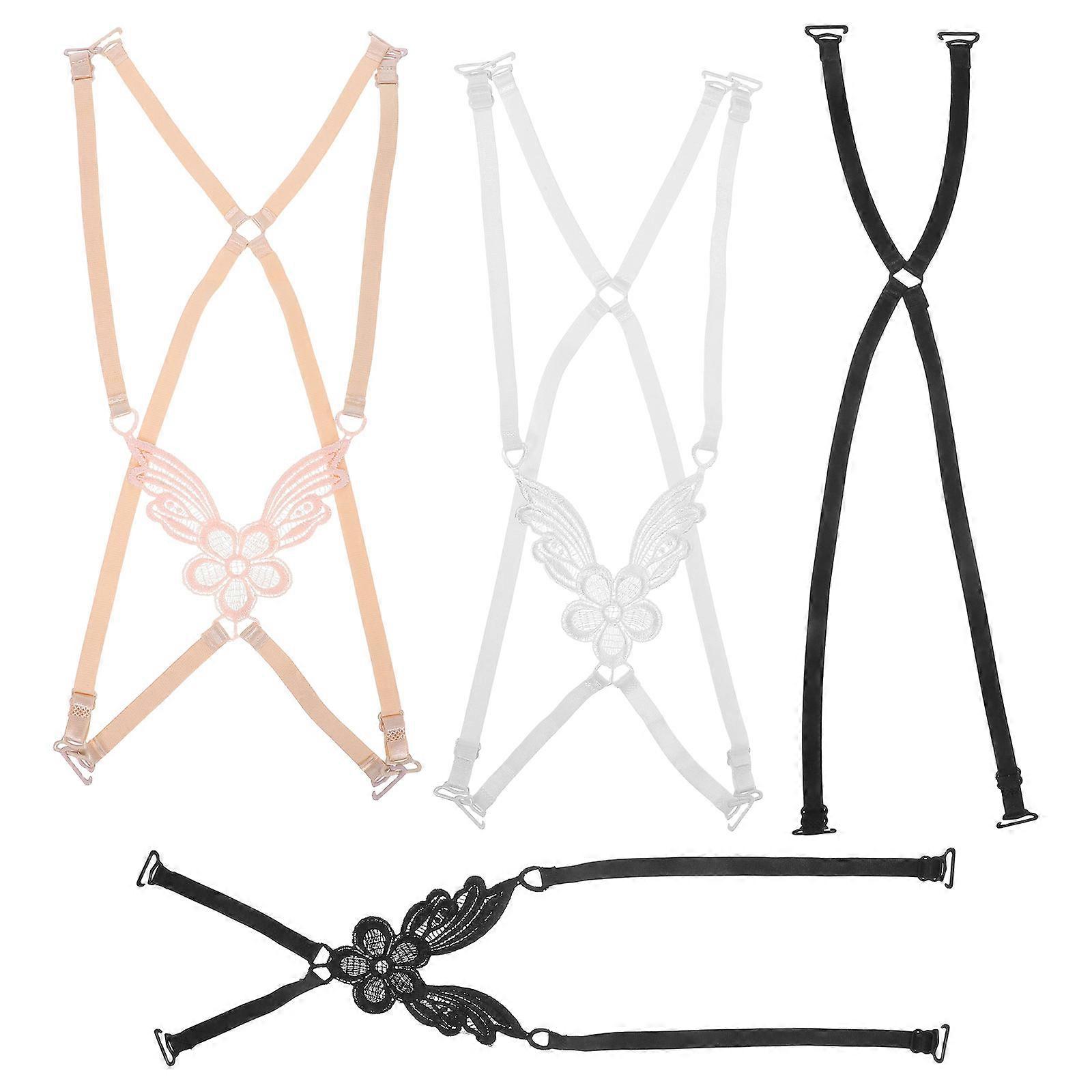Removable Adjustable Cross Back Bra Straps for Bra 6Pcs Elastic Non-Slip Replacement