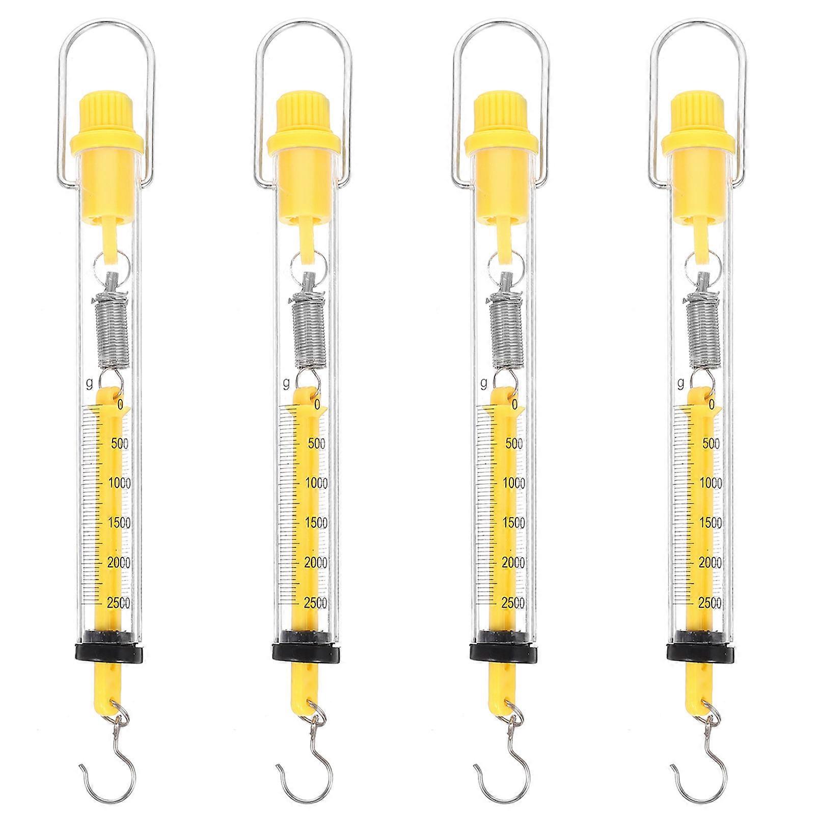 Dynamometer Hook Scale Plastic Tubular Spring Scale for Force Meter 4Pcs
