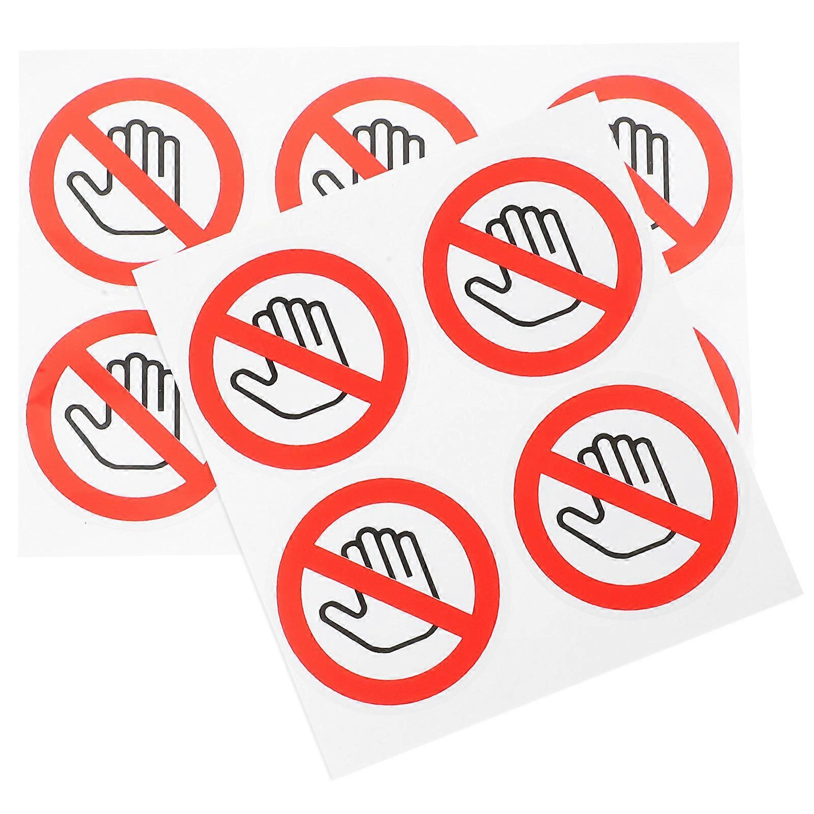 Self Adhesive Do Not Touch Sticker Red Vinyl Warning 50Pcs Set