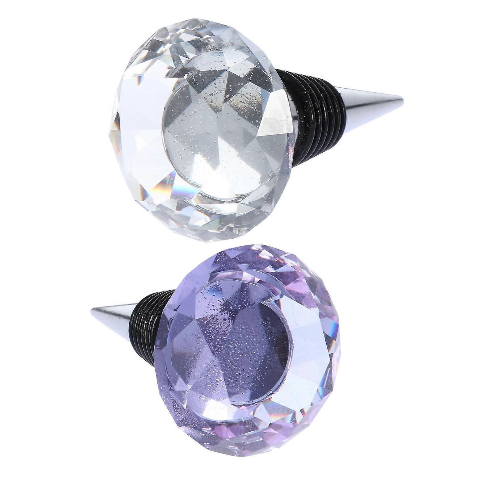 Metal Crystal Beverage Stoppers for 2Pcs