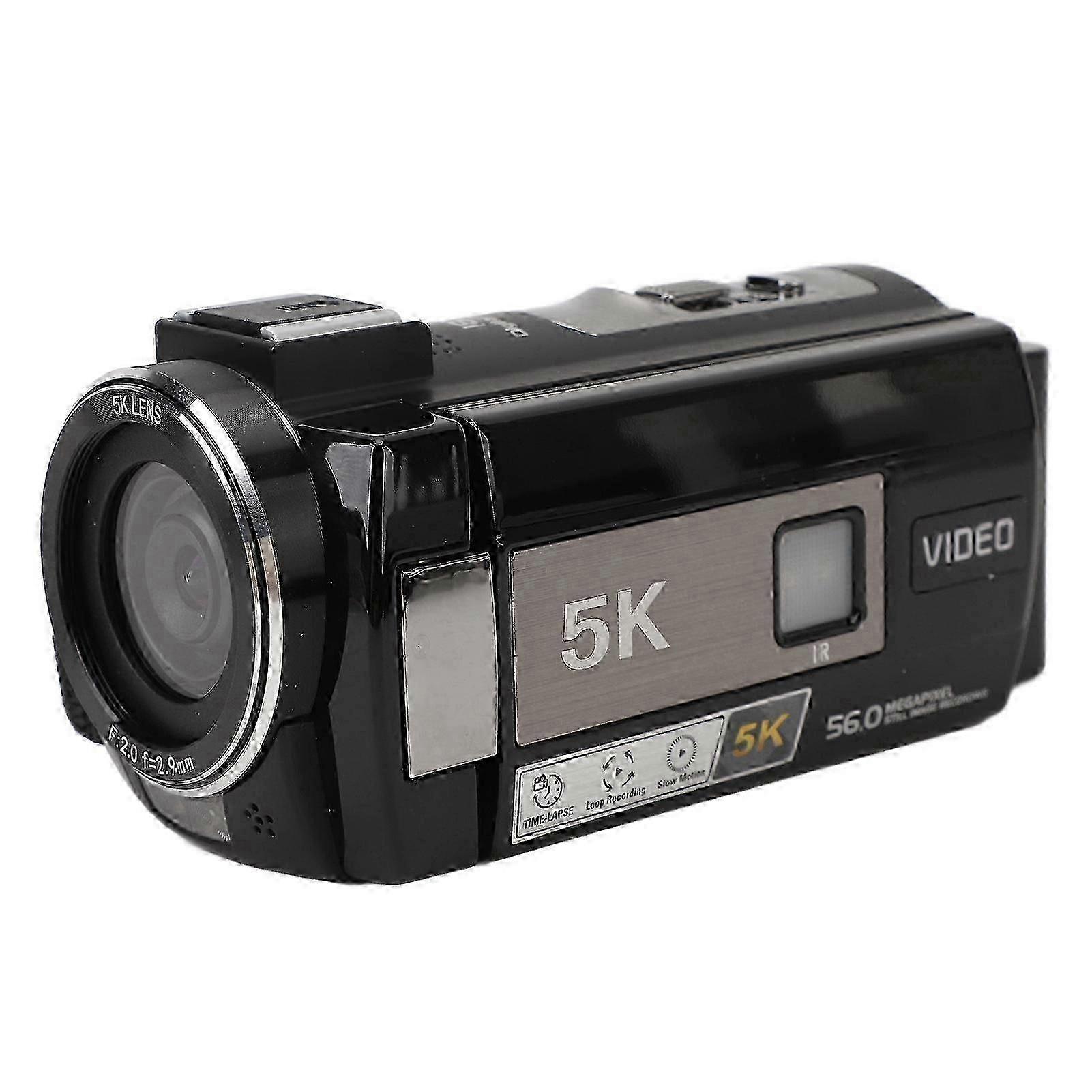 Câmera de vídeo digital 5K HD WiFi com tela sensível ao toque de 3 polegadas e 56 MP para vlogs.