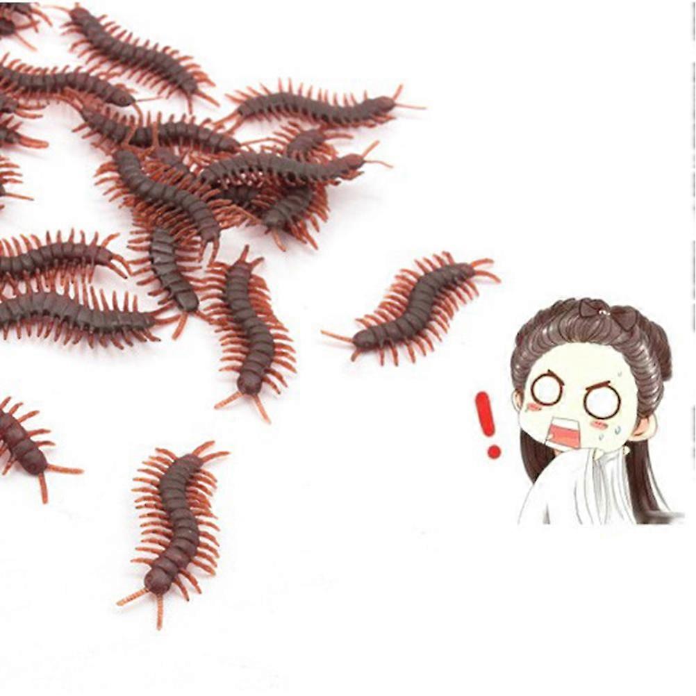 Fake Centipede Prop Tricky Props for Mischief 100Pcs Brown Simulation