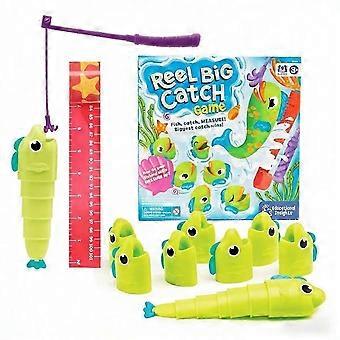 Kids' Fishing Game Toy Set, Educational Catch & Measure Fish Playset with Rod, Counting & Measuring Toy for Toddlers