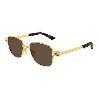 Bottega Veneta BV1380S 003 Vollrand-Sonnenbrille Gold Unisex Quadratisch UV3 Original