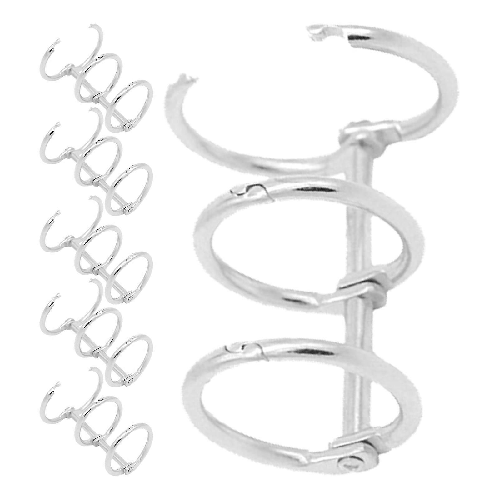 6stk løse bladbinderinge 3-ringe binderinge metal ringbind ringe til notesbog