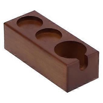 3Holes Wood Coffee Tamper Holder Coffee Portafilter Storage Rack Stand Organizer