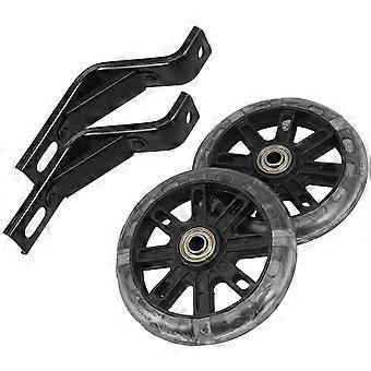 Mute Training Cycling Wheels with Bracket for Kids Bike 2Pcs Black