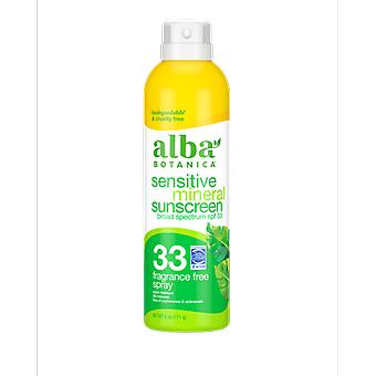 Alba Botanica Sensitive Mineral Sonnenschutzspray Spf 33, parfümfrei, 6 oz
