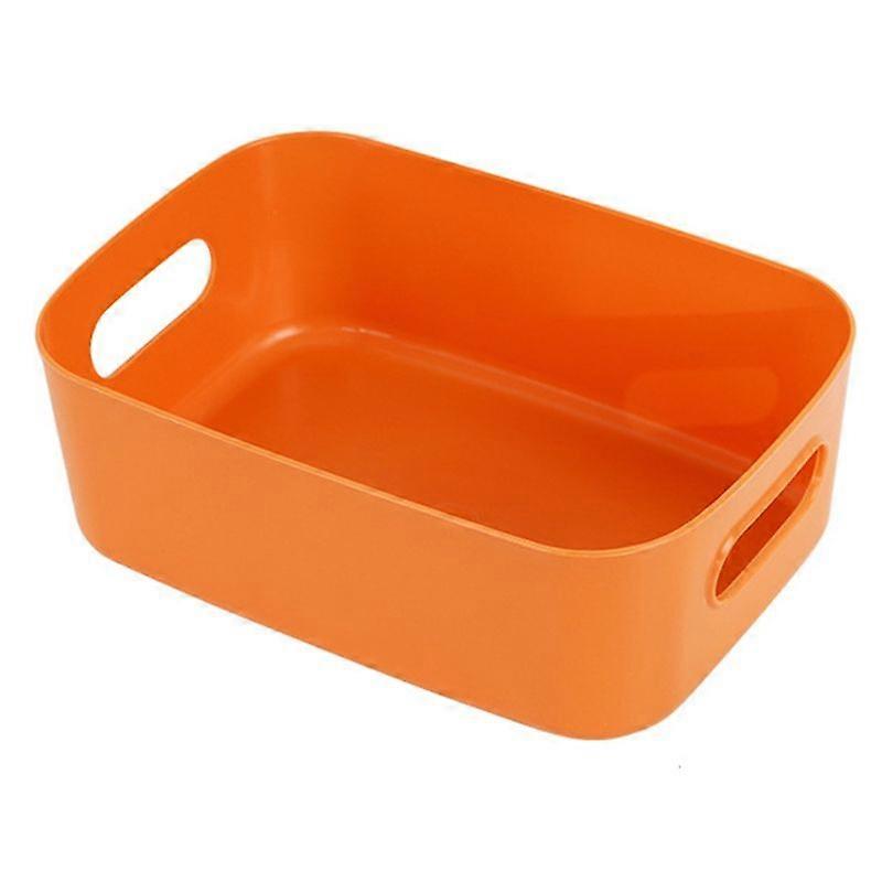 Storage Container Smooth Surface Handle Design Solid Color Versatile Plastic Storage Bin for Bedroom