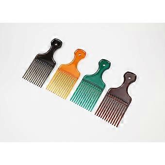 Palitos de Cabelo para Cabelo Cacheado, Palheta Afro de Plástico de 6,14 Polegadas para Mulheres Homens Estilo de Cabelo, Pente Afro de Dentes Largos para Cabeleireiro 4 Cores Pacote com 4