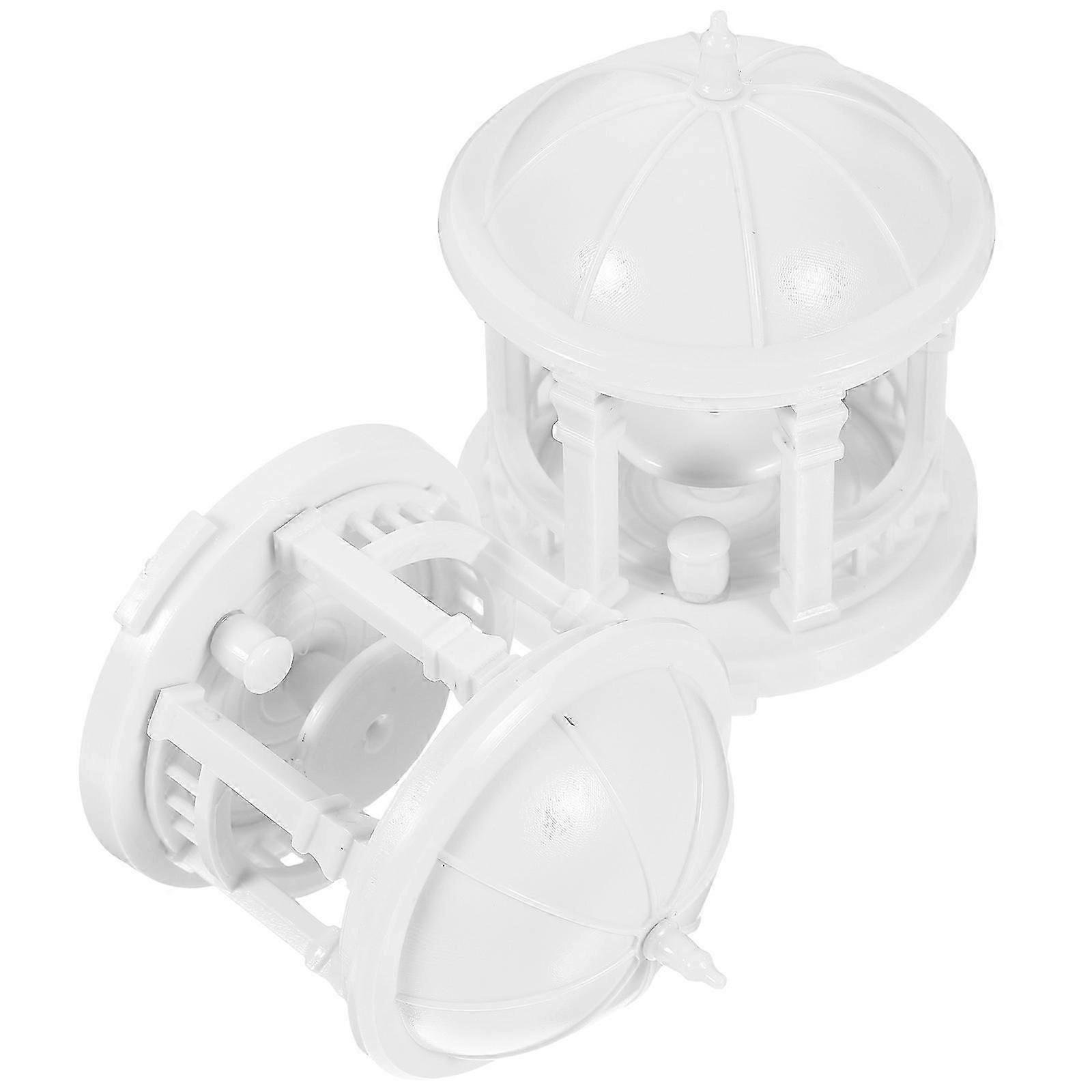 Tabletop Ornament ABS Model for 2Pcs Simulation Pavilion