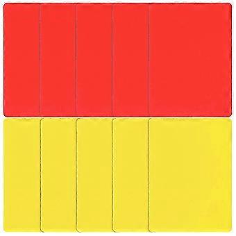 10pcs Referee Cards Set Red Yellow Judge Cards for Football Soccer Standard Size