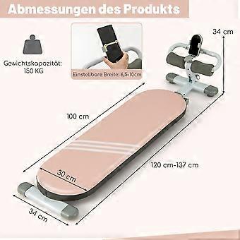 Foldable sit-up bench with 3 adjustable angles and mobile phone holder. Pink training bench.