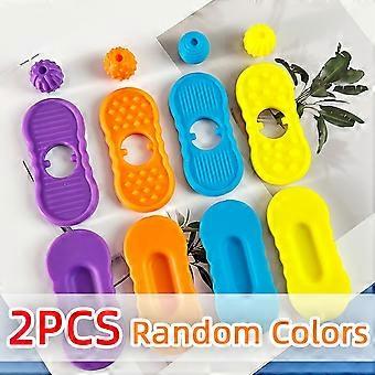 Peanut-Shaped Suction Cup Fidget Spinner, Silicone Push-Spin Sensory Toy Set of 2, Stress Relief for Desk Home Office Travel