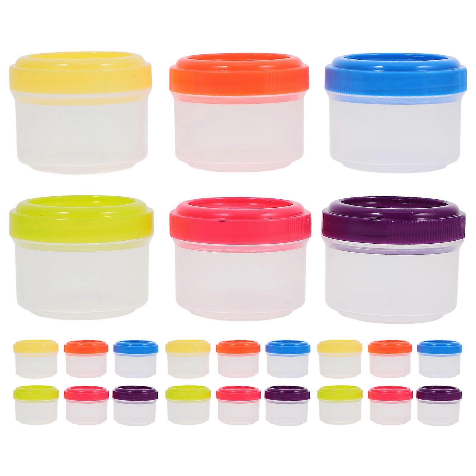 24pcs Small Plastic Containers: Stackable Portion Cups with Lids - Salad Dressing Container - Condiment Dipping Sauce Cup