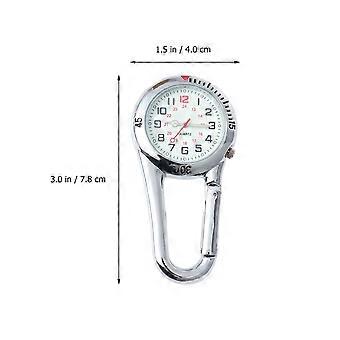 Orologio unisex a clip con movimento al quarzo, in lega leggera, nero con quadrante bianco, perfetto per l'arrampicata (2 pezzi).
