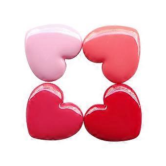 4pcs bella custodia contenitore ricaricabile a forma di cuore vuoto per beauty cosmetico rossetto balsamo labbra ombretto fard