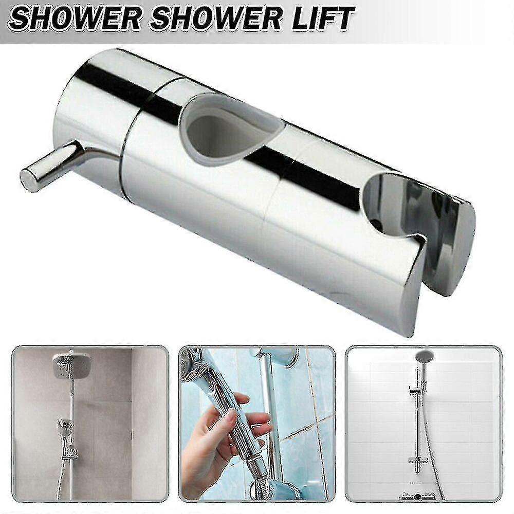Adjustable Strong Chrome Shower Head Riser Rail Clamp Bracket Holder
