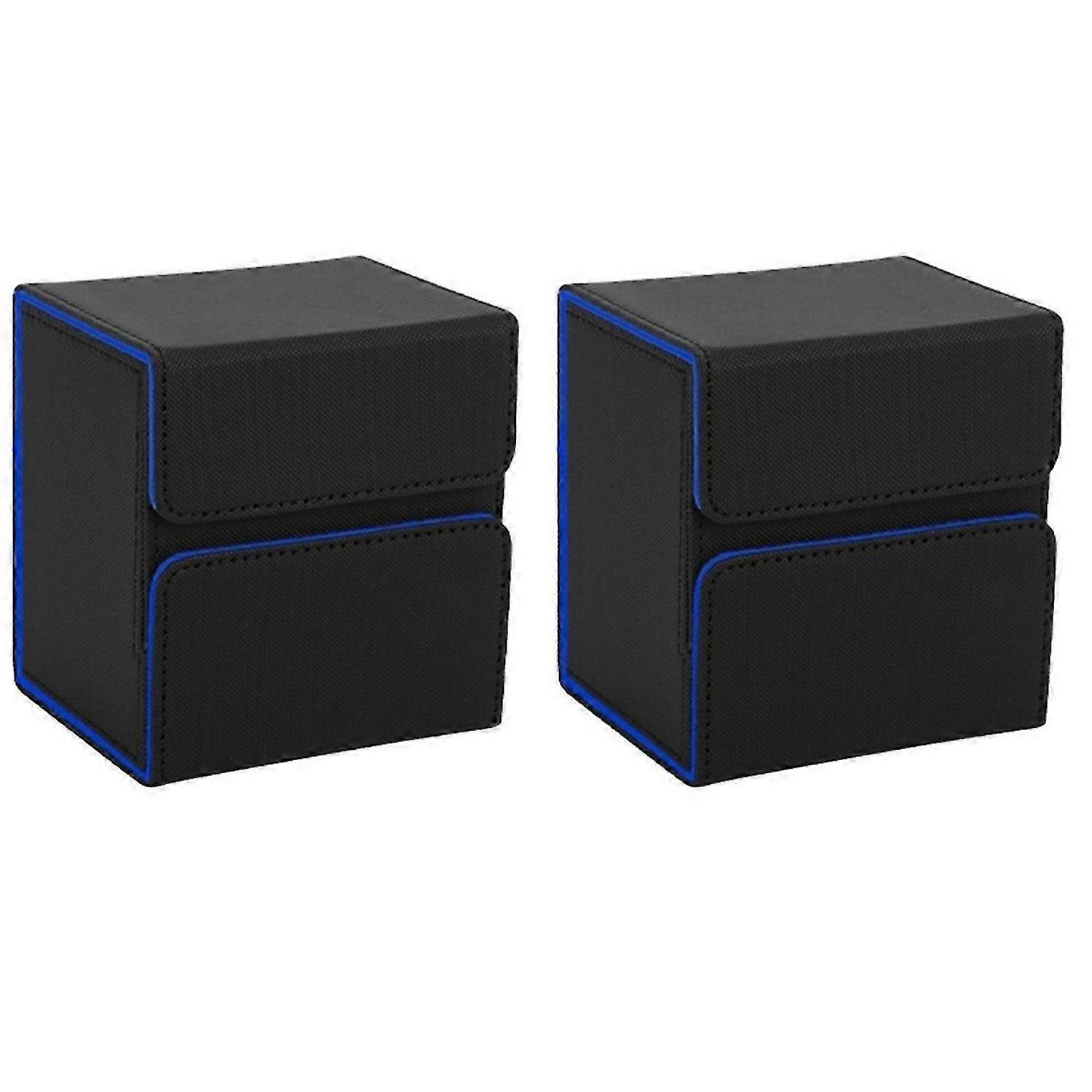 Card Protector, Large Capacity Storage Box Black+Blue