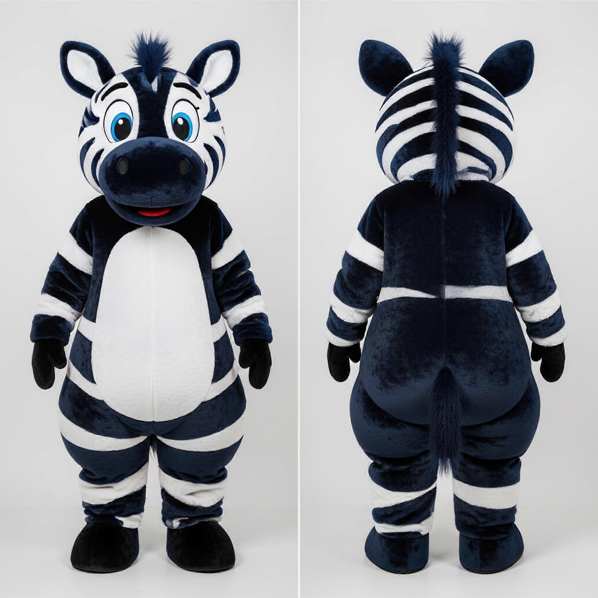 MASTICOT Navy Blue Broad Striped Zebra Mascot