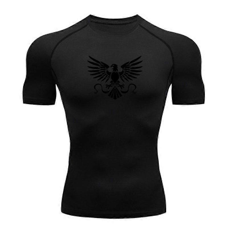 Men's Compression Athletic Workout T-Shirt, Stylish Spread E