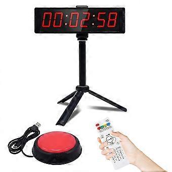 Stoppuhr mit Start/Stopp-Taste, LED-Digitaltimer mit Fernbedienung, Countdown-Uhr mit Summer, Fitnessuhr mit US-Stecker