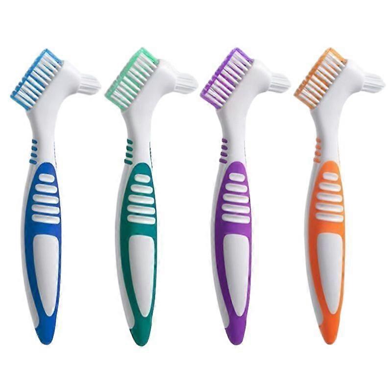 4Pcs Double Sided Denture Brushes for False Teeth Cleaning
