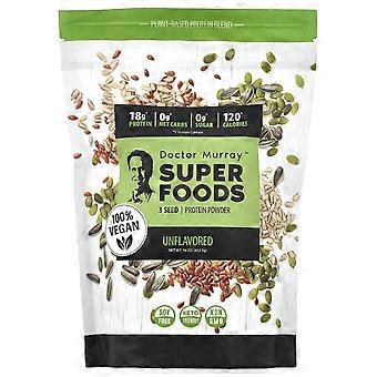 2 x Dr. Murray's, Super Foods, 3 Seed Protein Powder, Pumpkin + Flax + Sunflower, Unflavored, 16 oz (453.5 g)