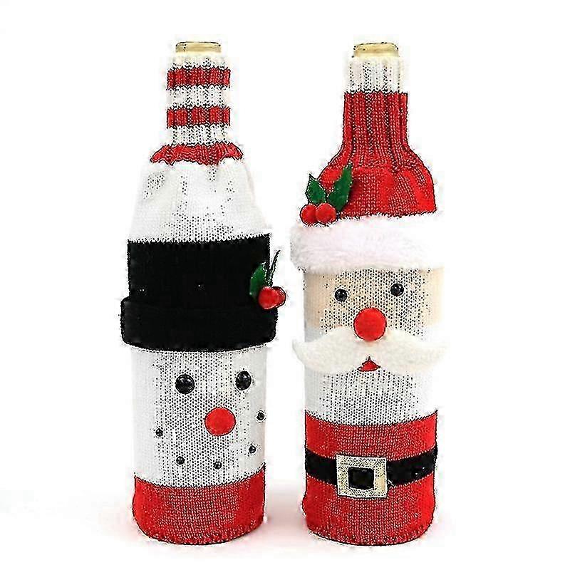 Knitted Wool Wine Bottle Bag Set