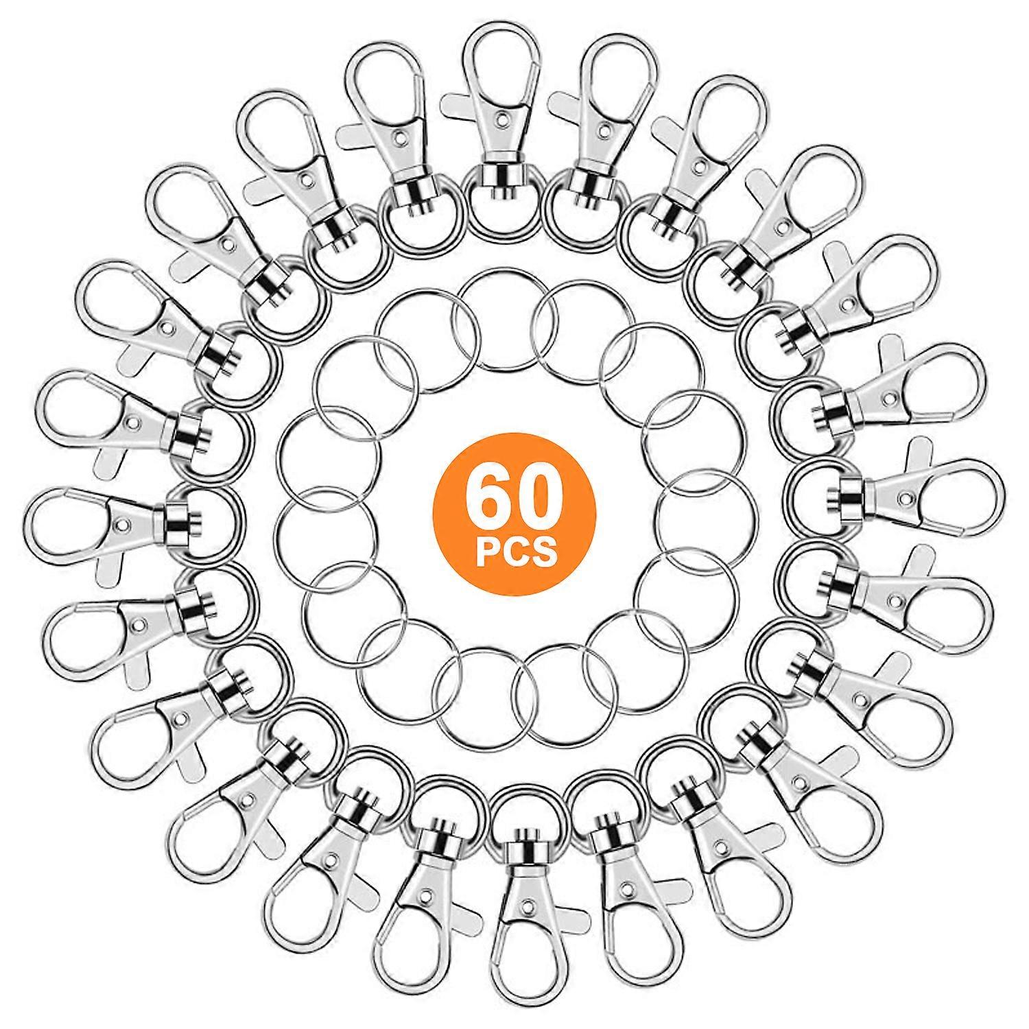 Zinc Alloy Snap Hook Glossy Silver Reusable