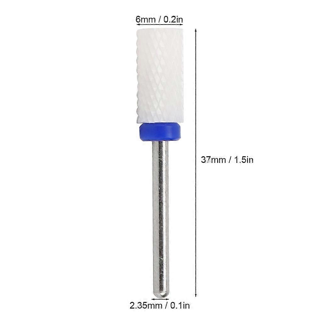 Grinding Head Cylindrical Flat Tip Shape Ceramic Electric Grind Machine AccessoriesMedium Grained M Blue Box