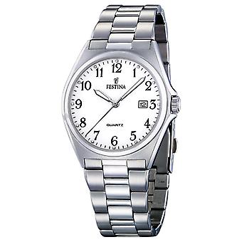 Festina cab.ace.esf.blanc. (ne) Quartz Analog Men's Watch with Stainless Steel Bracelet F16374/1