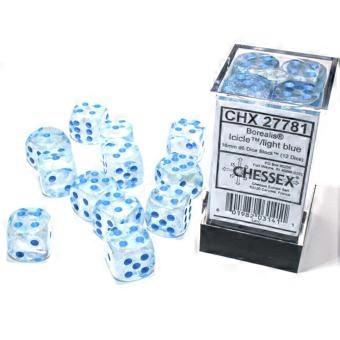 L GREEN GOLD Chessex Borealis 16mm D6 Luminary Dice Block with 6 Sides Ages 14+