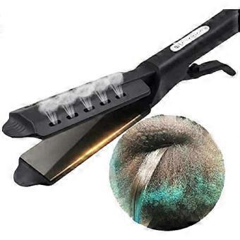 Hair Straightener Curling Iron with Steam Care Dual Mode, Fast HeatUp Ceramic Tourmaline Flat Iron for All Hair Types
