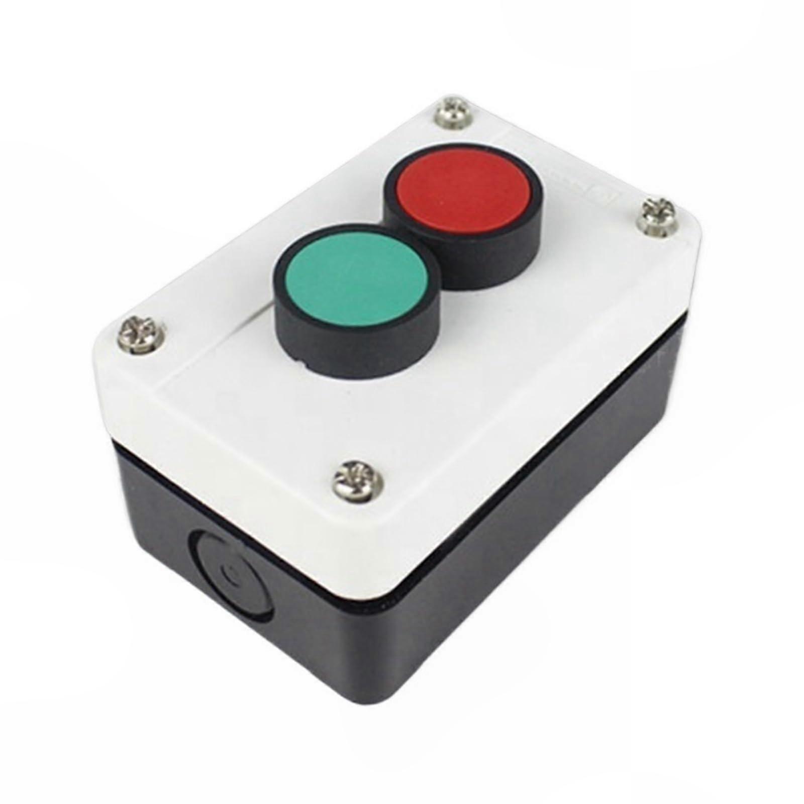 Motor Control Waterproof Start Stop Push Button Switch 2 Position Red Green Momentary