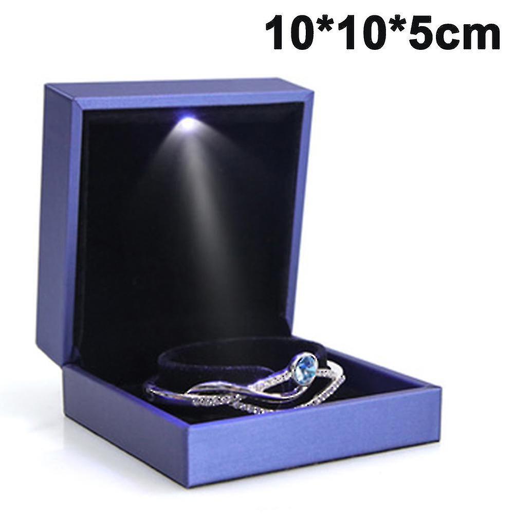 Led Light Ring Box, Fashionable Led Illuminated Ring Storage Jewelry Box Showcase Gift (bracelet Box Size)