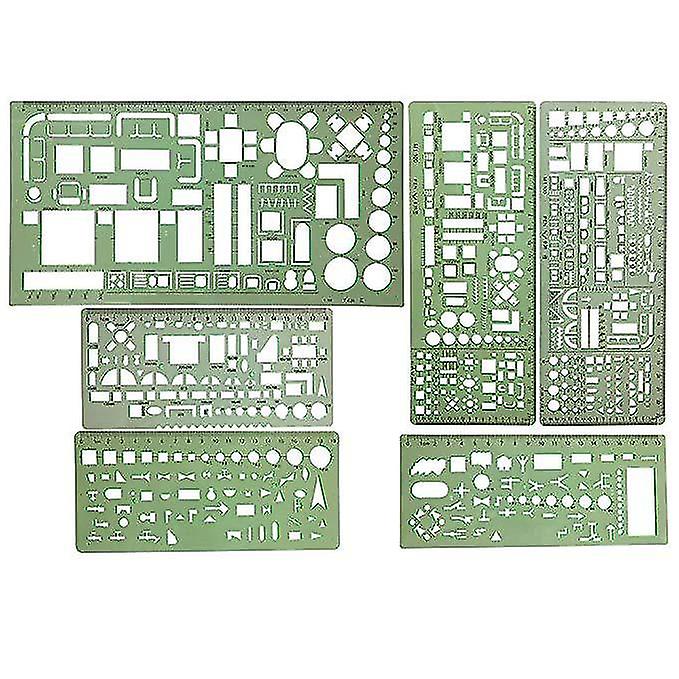 6 Pieces Plastic Measuring Templates Building Formwork Stencils Geometric Drawing Rulers For Office An