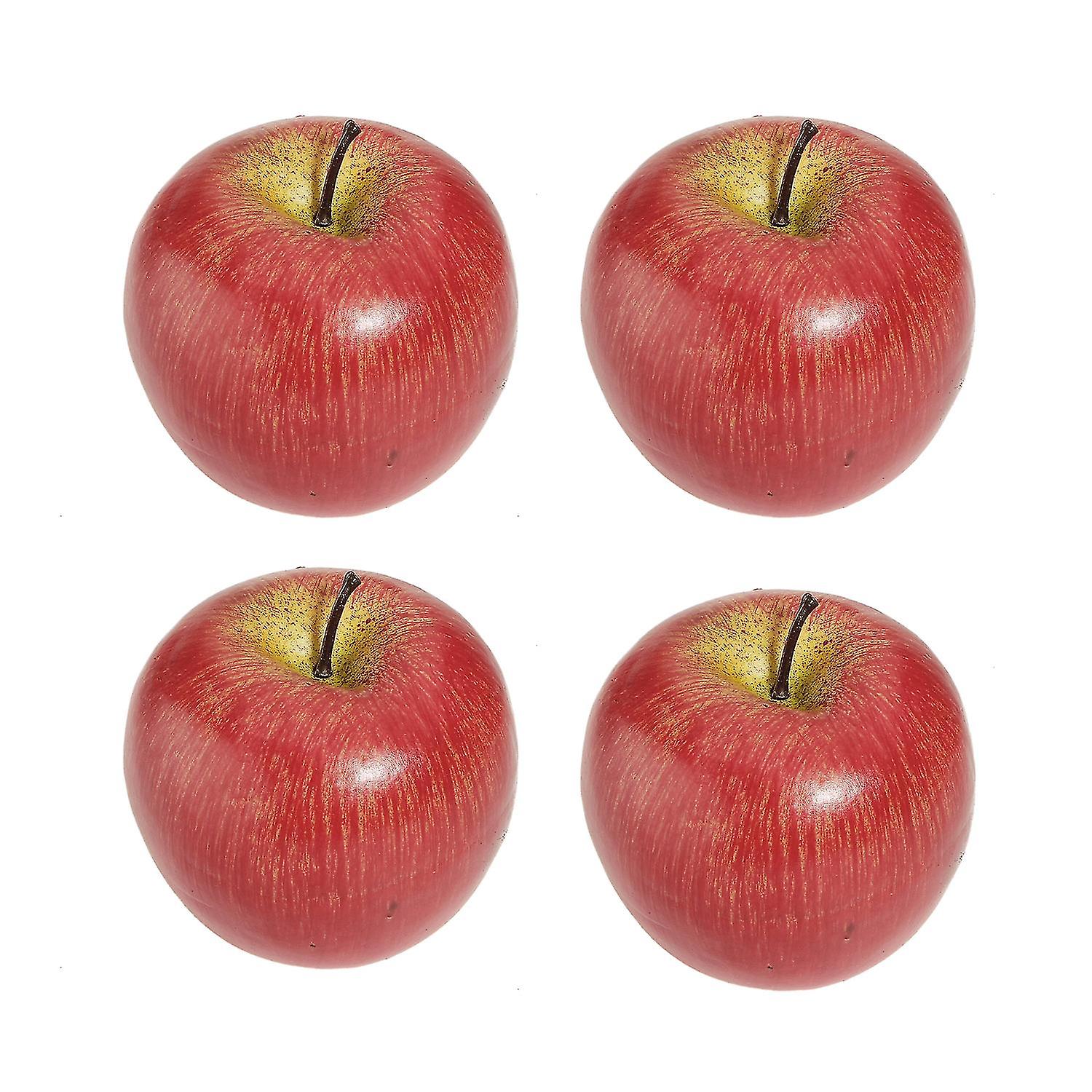 4 Large Artificial Red Apples-decorative Fruit