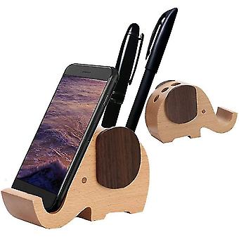 Wooden Cell Phone Stand Elephant Phone Holder Animal Phone Stand