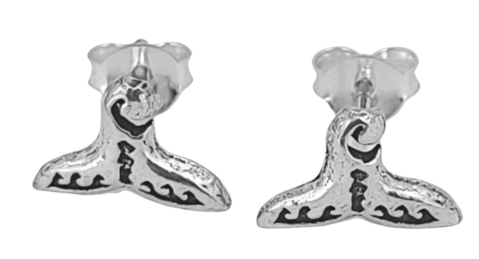 Ohrstecker 45 Walflosse - Silber
