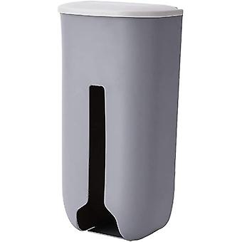 Plastic Trash Bag Trash Holder Bag Dispenser Self Adhesive Wall Hanging Bag Storage Box for Kitchen Gray
