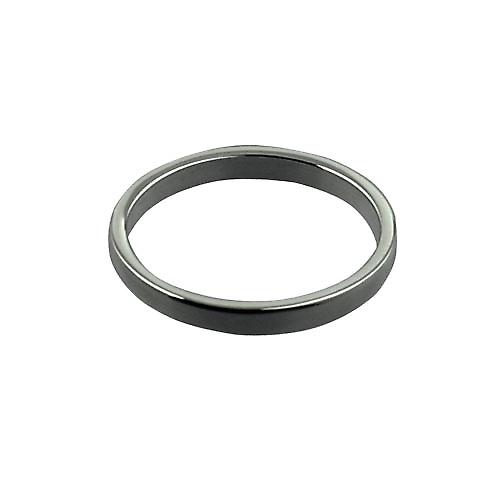 18ct White Gold 2mm plain flat Wedding Ring Size P