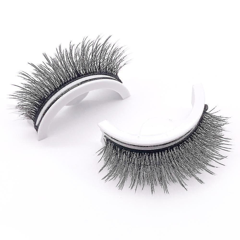 1 Pair Reusable Self adhesive Artificial Natural False Eyelashes Glue free