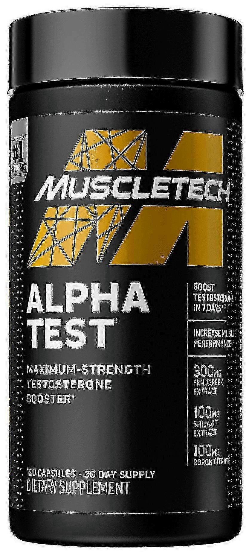 Muscletech Alphatest ATP & Testosteron Booster för män, kapslar, 120 ea