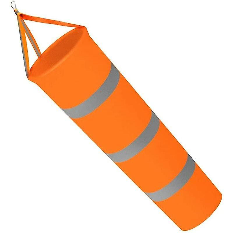 80 cm fluoreszierender Windsack Oranger Oxford-Stoff-Flughafen-Windsack mit silberfarbenem Reflexstreifen-Windsack zur Anzeige der Windrichtung und zu